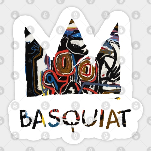 King Basquiat Crown Art Sticker by onyxicca liar